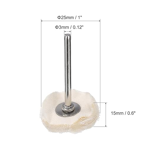 uxcell 1-Inch Buffing Polishing Pad Wheel Cotton with 1/8-inch Handle for Manifold Aluminum Stainless Steel Chrome White 20 Pcs
