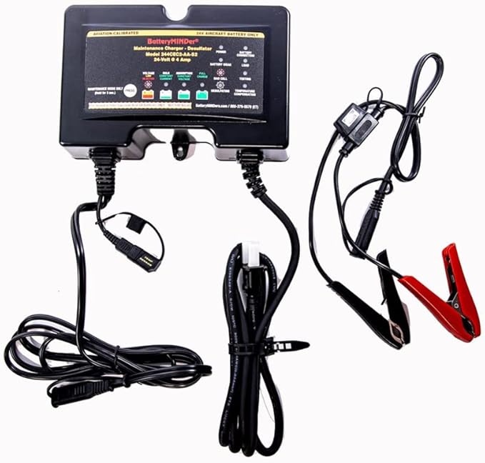 BatteryMINDer 244CEC2: 24 Volt- 1/2/4 AMP Battery Charger, Lithium (LiFePO4) Battery Maintainer, and Battery Desulfator - Designed for Trucks, Boats, RV, Generators