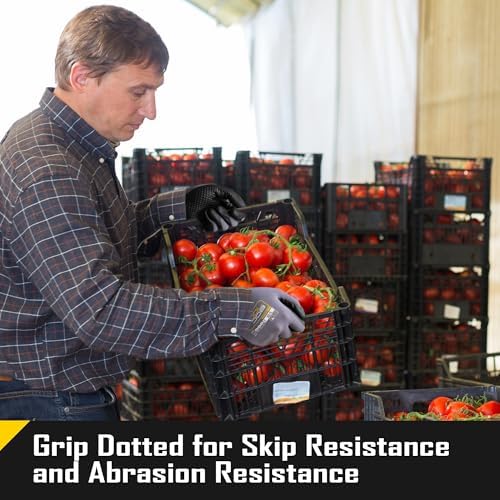 COOLJOB 6 Pairs Nitrile Rubber Dipped Safety Work Gloves with Grip Dots