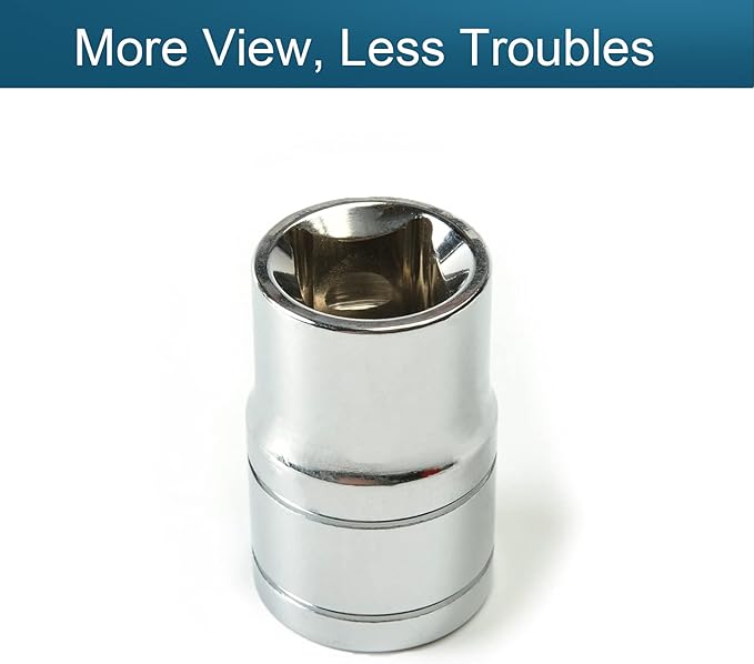 Utoolmart 1/2-Inch Drive 17mm 6-Point Shallow Socket, Metric, Cr-V Chrome-vanadium