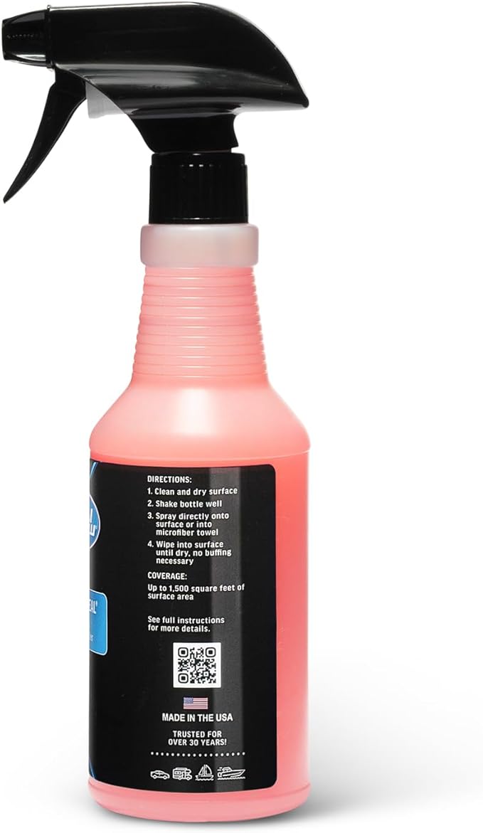 Poli Glow Poli Slick Seal Ceramic Spray Detailer – 16 oz | Silica Polymer Sealant for Boats, RVs & Cars | High-Gloss, Hydrophobic, UV Protection, Last 6+ Months, No Buffing Needed | Made in USA