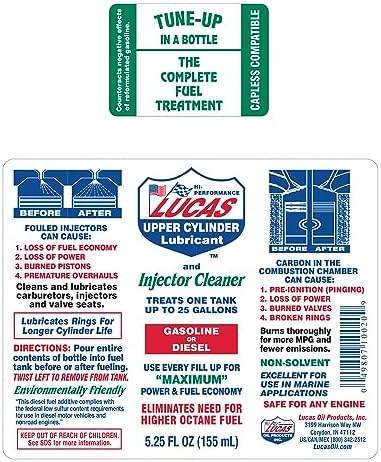 Lucas Oil 10020 Fuel Treatment - 5.25 Ounce (Pack of 24)