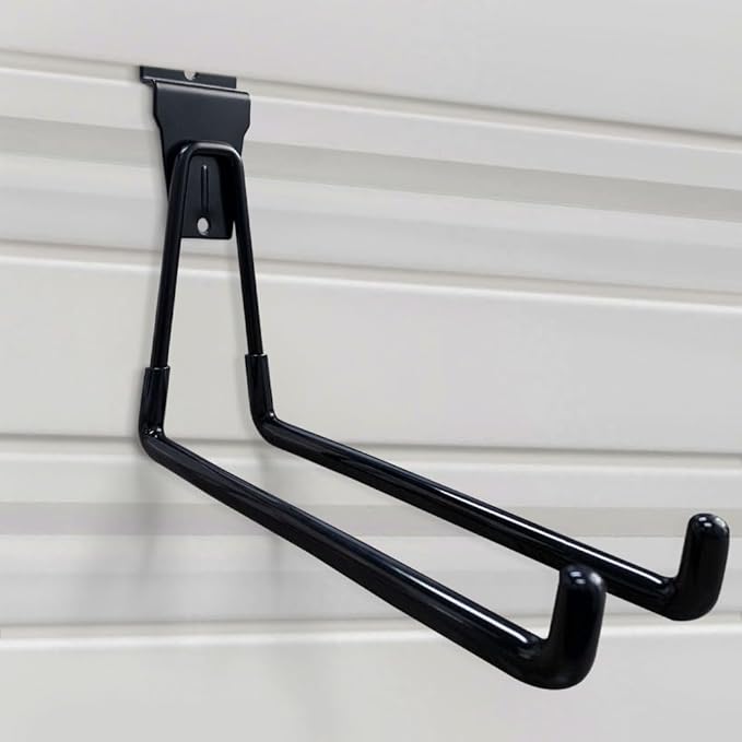 Slatwall Hooks Heavy Duty Slat Wall Accessories Garage Large U Hooks Storage Utility Hanging Hooks for Garage Organizers, Black(10 Pack)