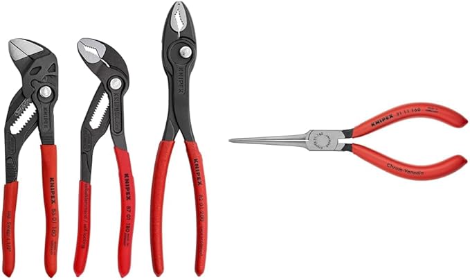 KNIPEX 3 Pc Top Selling Pliers Set with TwinGrip, Cobra Water Pump, and Pliers Wrench