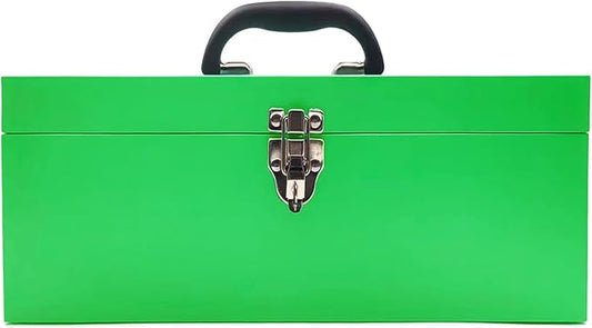 Metal Toolbox Portable Locking Tool Box Metal Took box Tool Box Organizer Toll Box Tool Kit for Women Tool Organizers with Latch-Green