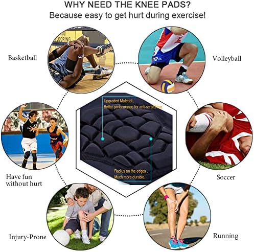 SZKANI Knee Pads Compression Leg Sleeve Knee Sleeve for All Sports Wrestling Protector Gear, 1 Pair of Knee Paded