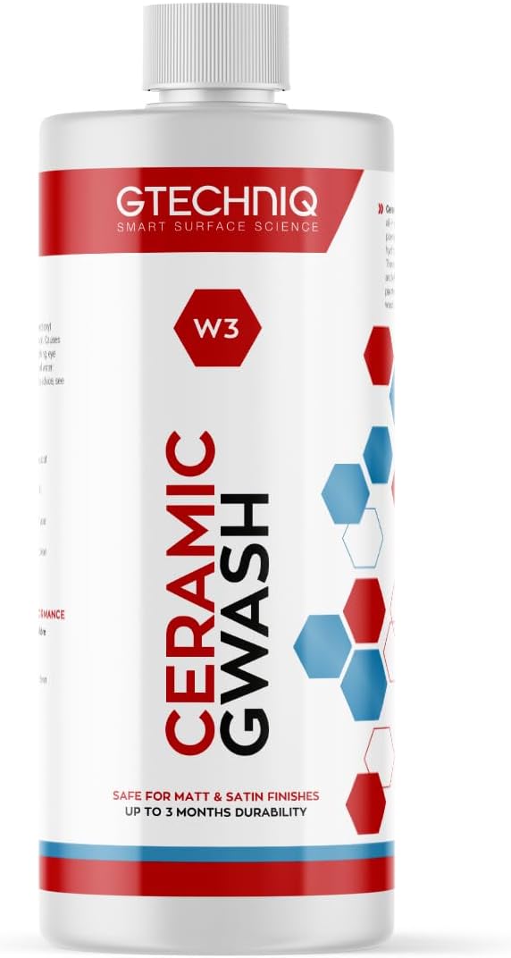 Gtechniq Car Shampoo, 2-in-1 Ceramic GWash and Hydrophobic Coating for Car Cleaning 500ml | Advanced Car Care Solution Cleans and Repels Dirt, Long Losting Protection and Shine, Easy to Apply
