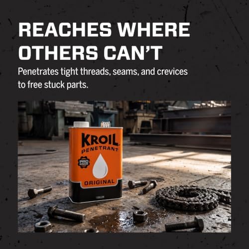 Kroil Original Penetrant - Rust Penetrating Lubricant - Corrosion Inhibitor Oil for Chains, Hinges & Stuck Metal Parts - Home & Industrial Use - Can - 1 gal - 1 Pack (KL011)