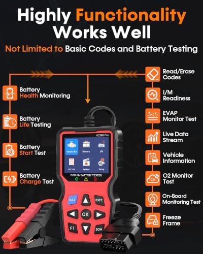 OBD2 Scanner with Battery Tester, Accurate Check Engine Code Reader