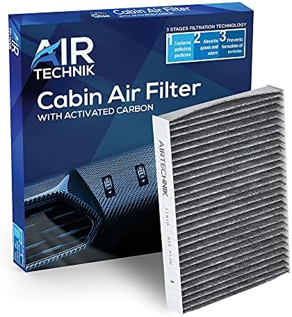 AirTechnik CF11810 Cabin Air Filter w/Activated Carbon | Replacement For Fiat 500L 14-20, 500X 16-23, Jeep Compass 17-25, Renegade 15-24, Alfa Romeo Tonale 24-26, Dodge Hornet 23-25 - 68338536AA