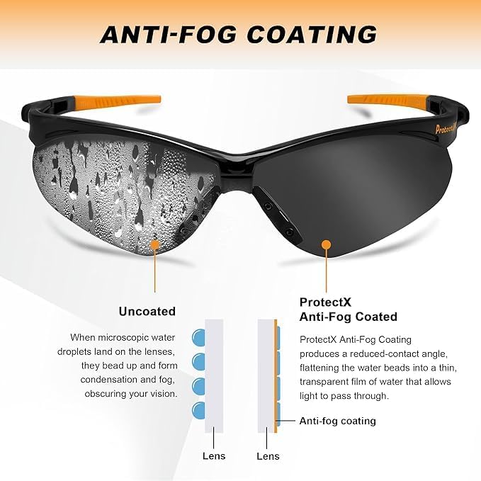 ProtectX Safety Glasses for Men & Women, Safety Sunglasses