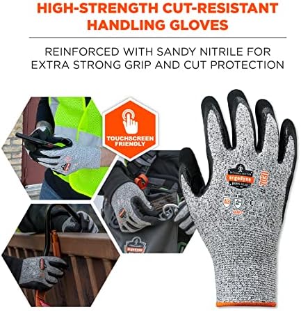 Nitrile Coated Work Gloves, Cut Resistant Level A3, Grip For Wet or Dry Enviroments, Ergodyne ProFlex