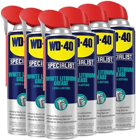 WD-40 Specialist® White Lithium Grease, New Bigger Can, 13.3 OZ [6-Pack]