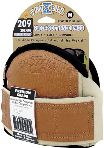 TROXELL USA - SuperSoft Beige Leatherhead Kneepads (Medium Size/Bagged in Pairs)