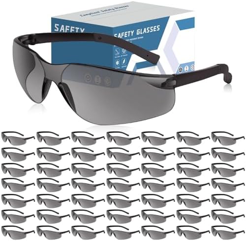 Tinted Safety Glasses Bulk of 50, ANSI Z87.1 Eye Protection Goggles
