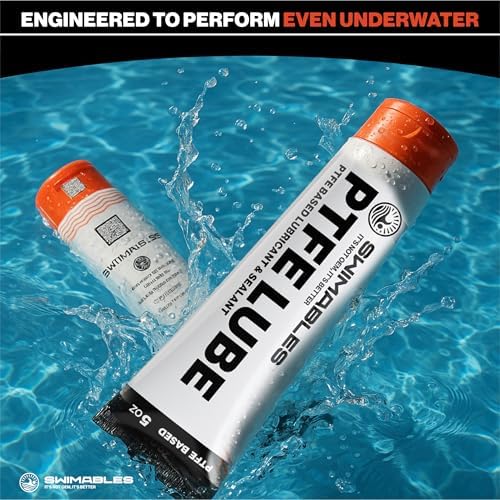 Swimables PTFE Lube 5oz - PFAS-Free Food-Grade Ceramic PTFE Grease for Pool Equipment, Plumbing Fixtures, RV Toilets, Marine Systems & Machinery - Waterproof Long-Lasting Multipurpose Grease - 2 Pack