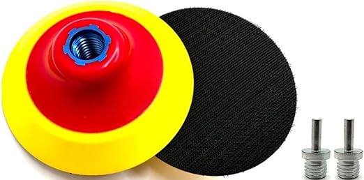 2 Pack 4-1/2" Hook and Loop Backing Pads Foam Backer Pad with 5/8”-11 – 4.5 inch Backup Pads for use with Angle Grinder or Drill Sanding Polishing Discs – Includes 2 pcs 1/4" Shank Adapters