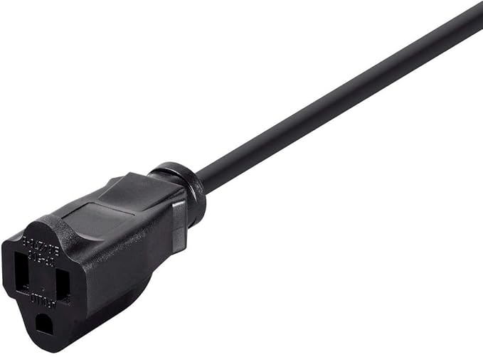 Monoprice Extension Cord - NEMA 5-15P to NEMA 5-15R, 15 Amp, 1875 Watt, 3-Prong, 16AWG, 20 Feet, Black