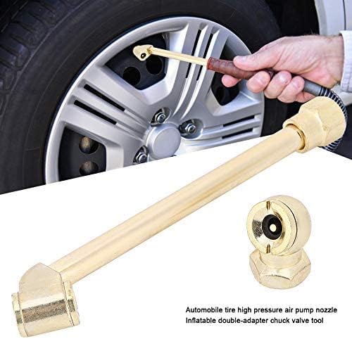Tire Inflator Pump Nozzle with 1/4-Inch Internal Thread Brass Air Chuck for Cars Motorcycles Pneumatic Tool Accessory
