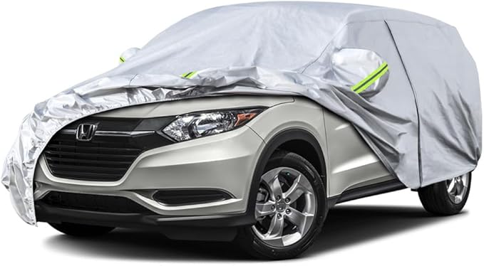Koukou SUV Car Cover Custom Fit Honda HRV from 1998 to 2025,Waterproof Car Cover All Weather for Automobiles Outdoor Indoor with Zipper Door, Sun Rain Dust Snow Protection.