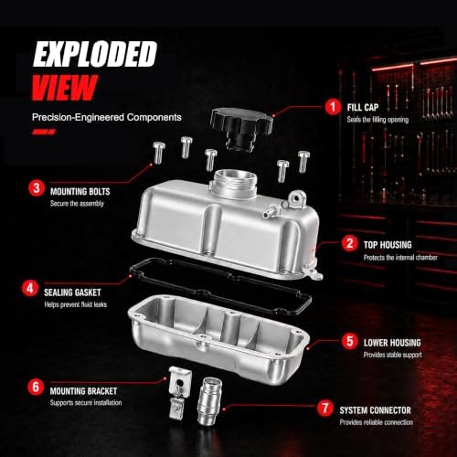 One-Piece Cast Aluminum Coolant Reservoir Expansion Tank for Jeep
