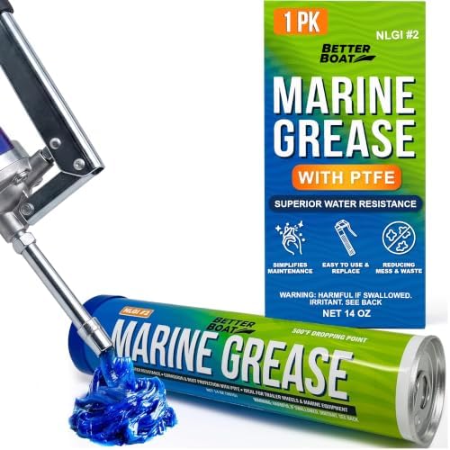 Better Boat Marine Grease Tube, 14 Oz, Waterproof High Temp Trailer Bearing