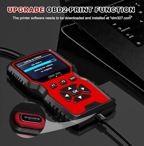 V519 OBD2 Diagnostic Scanner Tool - Vechicle Check Engine Light Code Reader with Battery Voltage Tester, I/M Readiness, Reset, and Code Eraser for All OBDII Car Since 1996 Red