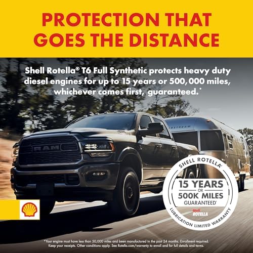 Shell Rotella 550046251 T6 Full Synthetic Multi-Vehicle 5W-30 Diesel Engine Oil (1-Gallon, Single Pack)