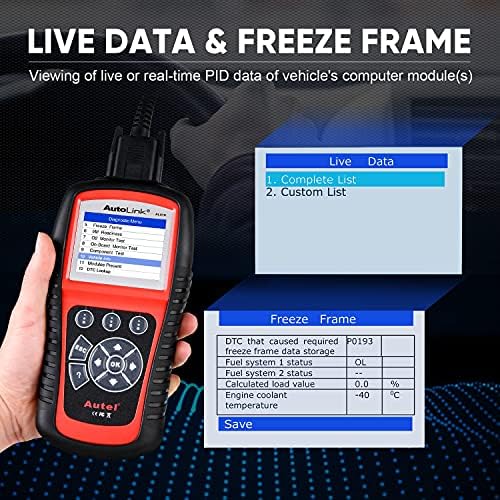 Autel AutoLink AL619 OBD2 Scanner, ABS SRS Warning Light Diagnostic Tool