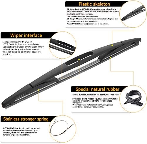 Rear Wiper Arm Blade Replacement for Chevy Tahoe Suburban GMC Yukon