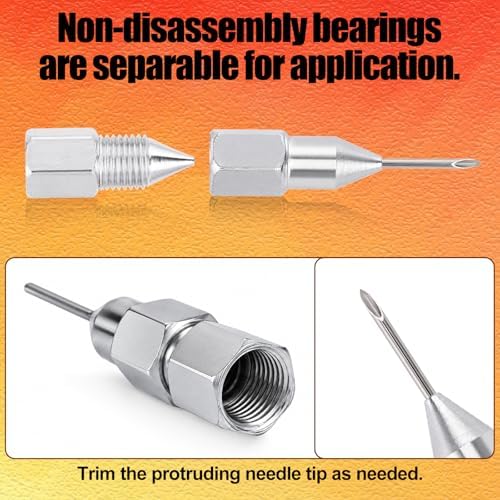 Grease Gun Accessory Kit, Grease Gun Nozzle, Hose, Cleaner, 90 Degree Coupler Adapter, Needles (2 Fine + 1 Coarse) & Needle Tip & Embedded Nozzle Fittings Attachment for Automotive Heavy Machinery