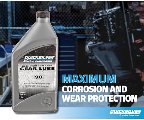 Quicksilver High Performance SAE 90 Gear Lube for Mercury Outboards and MerCruiser Sterndrives, 2.5 Gallon