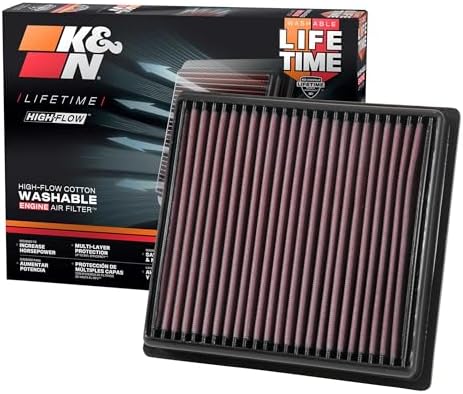 K&N High-Flow Original Lifetime Engine Air Filter: Increase Power: Premium, Washable: Compatible with 2016-2026 Subaru: Ascent, Crosstrek, Forester, Impreza, Legacy, Outback, WRX, XV, 33-5064