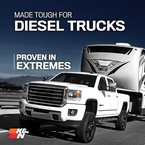 K&N Performance Diesel Dryflow Lifetime Engine Air Filter: Increase Power & Towing, Washable, Premium: Compatible with 2017-2019 Ford (F250, F350, F450, F550), E-0644HBK
