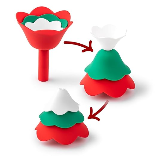 Flower-Shaped Leak-Proof Silicone Funnel Set (3-Piece) - Funnels for Kitchen Liquid/Oil/Powder Transfer, Cute Floral Design for Home, Travel & Crafts