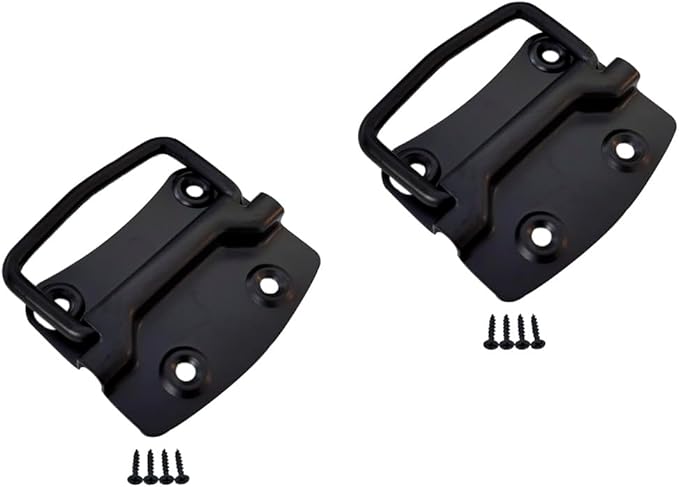 QCAA Ring Pull Chest Handle for Box Lift Door Chest, 3", Black, Made in Taiwan, 2 Pack