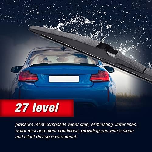 12" Rear Wiper Blade Replacement for Toyota RAV4 2023-2019,2012-2001 Highlander 2019-2001 Dodge Durango 2024-2011 Journey 2022-2008 Back Windshield Wiper Blade-(12-A/H307)