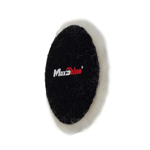 Maxshine 6" Universal Wool Buffing Polishing Pad – 100% Natural Wool with Hook & Loop – Professional Pad for Paint Correction & Oxidation Removal – Compatible with DA & Rotary Polishers