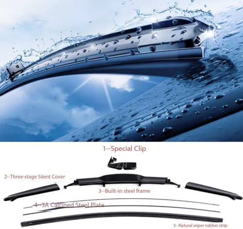 Windshield Wipers Replacement for Cadillac XT6 XT5 XT4 2024 2023 2022 2021 2020 2019 2018 2017 2016 Original Equipment Wiper Blades 24"+20"+12"Rear Wiper(Set of 3)