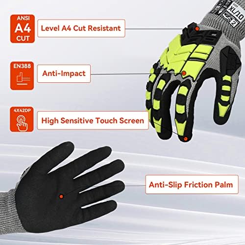 Safety Work Gloves,Impact Gloves for Men Women,Cut Resistant