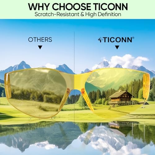 TICONN Clear Safety Glasses for Men & Women, ANSI Z87.1 Safety Goggles