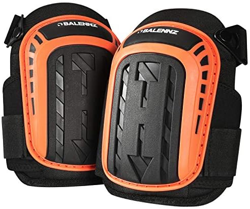 BALENNZ Professional Knee Pads for Work - Heavy Duty Foam Padding Gel Construction Knee Pads with Strong Double Straps – Comfortable Knee Protection for Indoor and Outdoor Use (Knee High Orange)