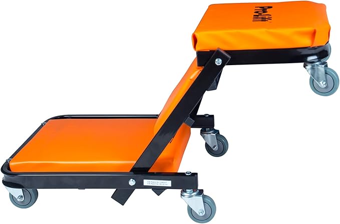 Pro-Lift Foldable Z Creeper - 2-in-1 Rolling Folding Car Creeper & Seat - 40" Adjustable Roller Garage Chair Lay Down or Sit, 450 LBS Capacity Under Car Roller Creeper with 6 Swivel Casters