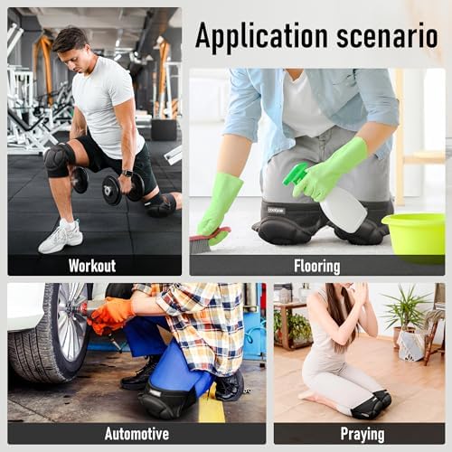 COOLJOB Men Women Knee Pads for Gardening Work Floor Cleaning with Foam Pad