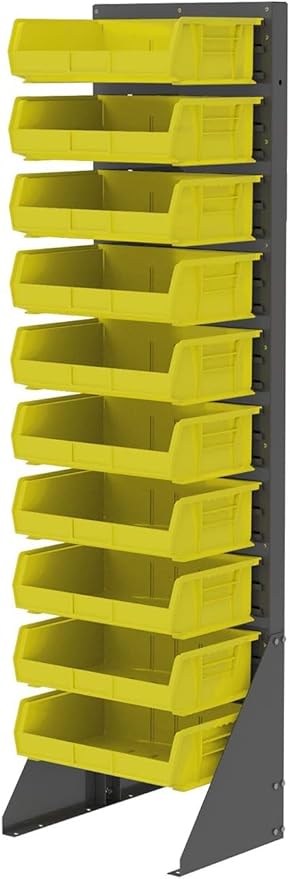 Akro-Mils 30255 AkroBins Plastic Storage Bins, Space-Saving Stackable Bins for Garage, Pantry, Craft Organization, 11" x 16" x 5", Yellow, 6-Pack
