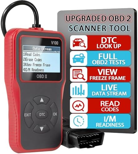 V100 OBD2 Diagnostic Diagnostic Tool Tool, Code Reader, Engine Light Diagnostic Tool, Battery Voltage Tester, for OBD2 Cars & Trucks Since 1996