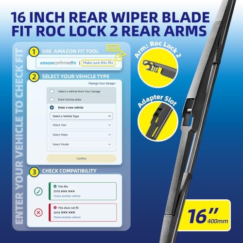 5 PLUS® 16 Inch Rear Windshield Wiper Blade - Original Quality,Quiet Wiping