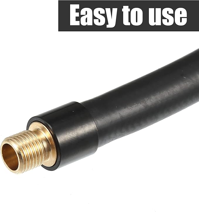 X AUTOHAUX 60cm Threaded Tire Inflator Extension Hose Chuck Adapter Air Pump Tube Tire Valve Connection Pipe for Car Truck Bike MTB Copper Rubber