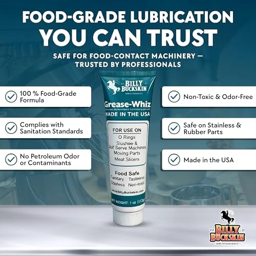 Billy Buckskin Grease-Whiz Food Grade Grease Lubricant, 4oz, 12-Pack