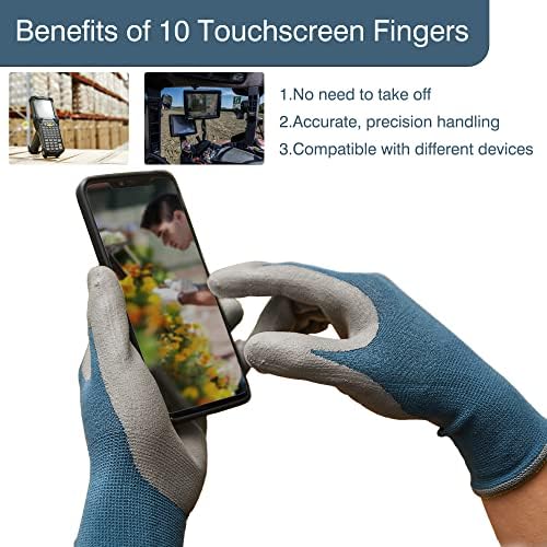 COOLJOB 2 Pairs Gardening Gloves for Men, Breathable Rubber Coated, Large